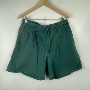 VTG Polo Ralph Lauren Size 36 Chino Shorts Green Pleated 90s Preppy USA